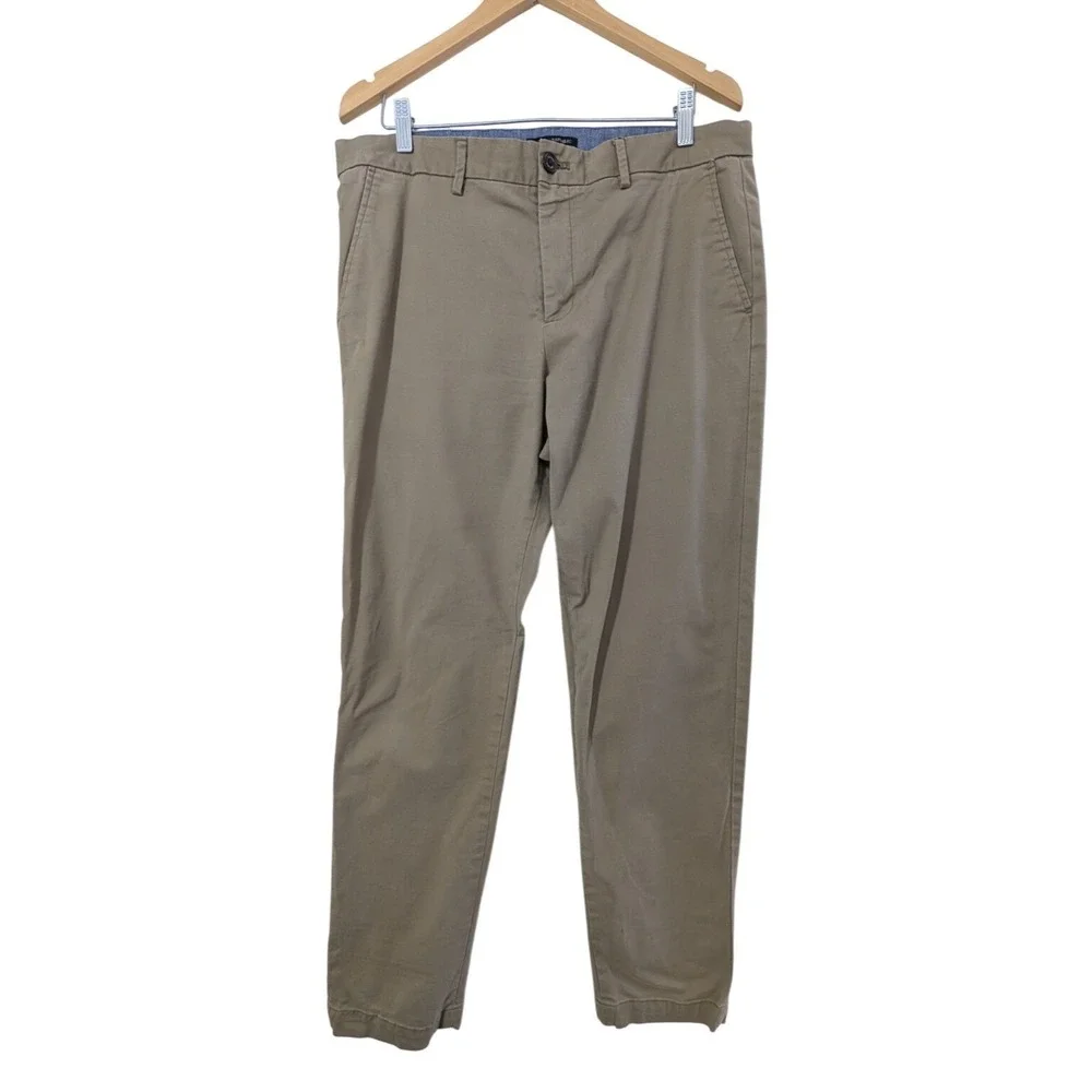 Banana Republic Mason Chino Pants Mens 35x34 Khaki Athletic Fit Stretch Tapered